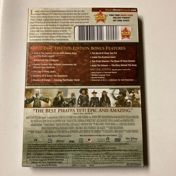 Pirates of the Caribbean: At World's End Two-Disc Limited Edition Slipjacket NIB - Picture 2 of 9